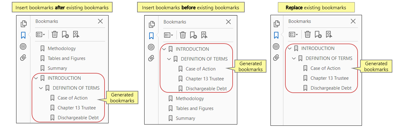 Bookmark examples
